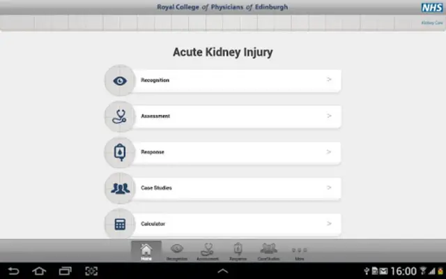 Acute Kidney Injury Tablet App android App screenshot 2